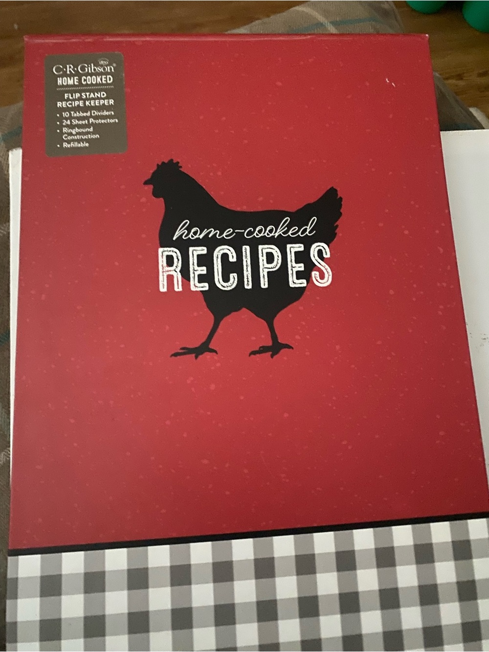 Gibson Red "Home-Cooked Recipes" Flip Stand Recipe Keeper